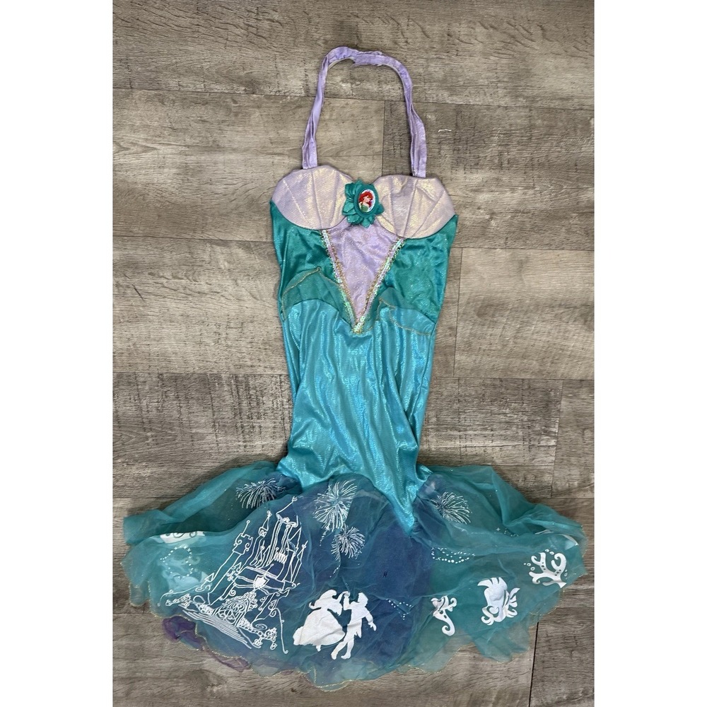 Disney‎ Ariel Little Mermaid Costume Dress Mesh Layered Fabric Child Size 4-6X